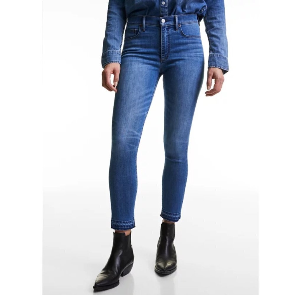 Aritzia Denim Forum The Nico Mid Crop Colour Medium Lagoon Size 27